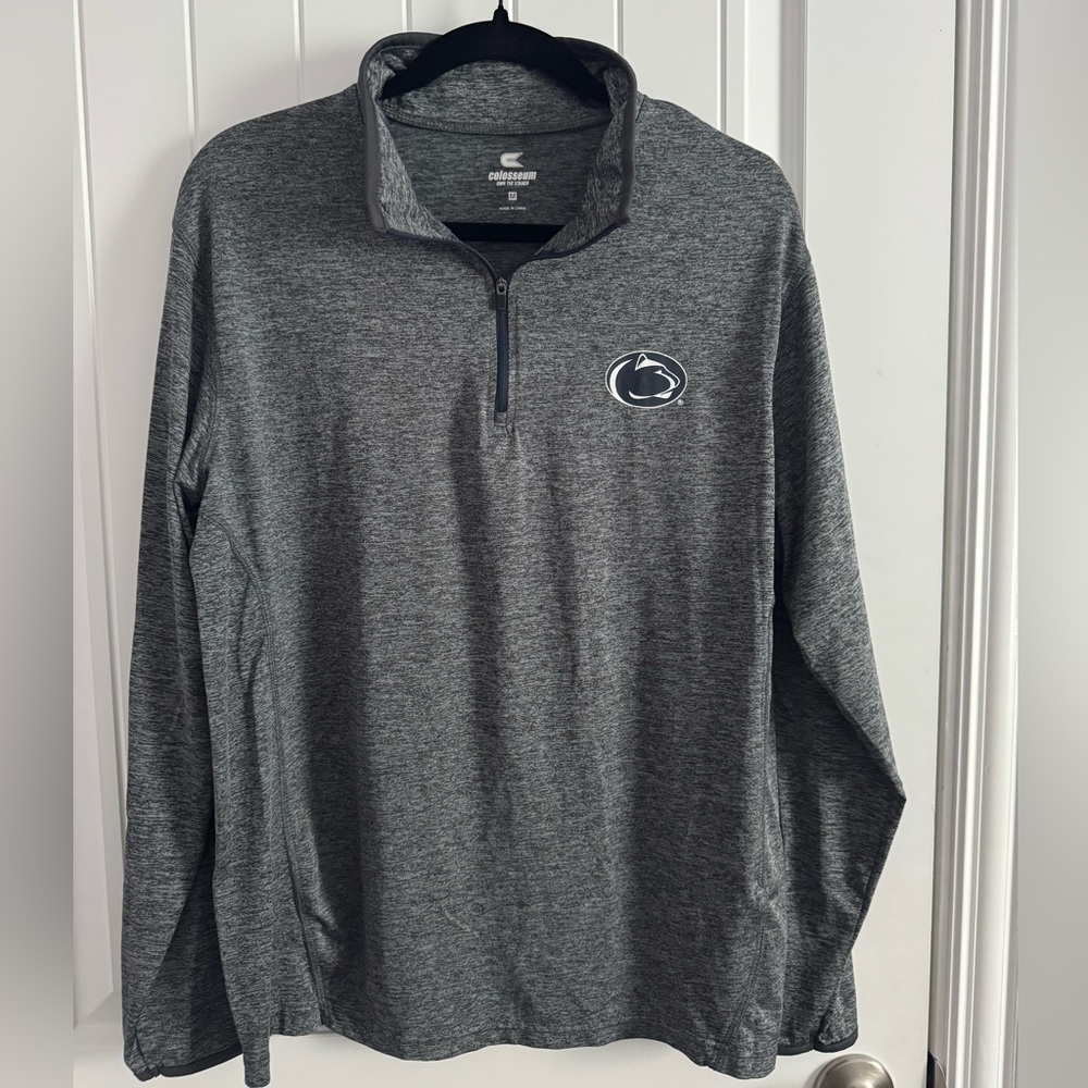 Gray Quarter-Zip Pullover with Penn State Logo